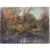 Hans Klein: Őszi erdő patakkal F00478