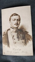 V. KÁROLY UTOLSÓ KORONÁS MAGYAR KIRÁLY HABSBURG 1916 KORABELI EREDETI FOTÓLAP KÉP