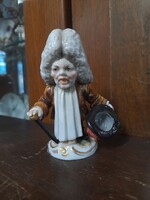 Régi Olasz,Italy Napoli,Neapel,Capodimonte Udvari Nemes Törpe Porcelán Figurális Szobor.9.5 cm.