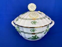 Herendi porcelán Apponyi mintás 6 személyes leveses tál