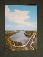 Képeslap,Tokaj,Tisza Bodrog torkolata ,híd látkép,részlet,1982-