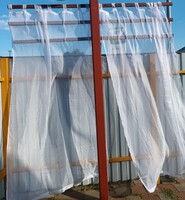 Készfüggöny pár - pitymang fehér 100 % PL 140 cm x 245 cm / párban eladó