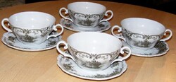 Seltmann Weiden Barock Rheingau, 4 porcelán leveses szett + 1 más márkájú tál