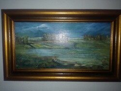 VÁGFALVI OTTÓ (1915-2015): Balaton - ' Borús idő' - OLAJFESTMÉNY- 50 x 30- Art&Decoration