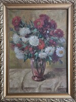 Perényi Kálmán  - Virágcsendélet 60 x 42 cm olaj, vászon