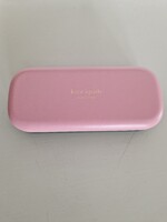 Kate Spade márkájú rózsaszín/sötétzöld, szemüvegtok / napszemüvegtok, hozzá illő törlővel