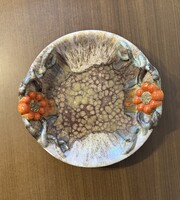 Nagy méretű mázas kerámiatál, kínálótál, asztalközép