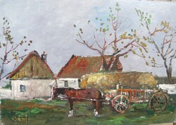 Bánfi - "Tanya" - (olaj,karton 23×33 cm)