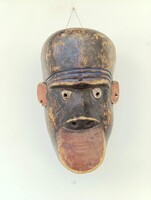 Majom maszk antik afrikai patinás fa maszk Bamileke népcsoport Kamerun africká maska 526 D400 1962