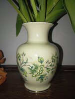 HOLLÓHÁZI aranyperemes krizantémos porcelán VÁZA   - Art&Decoration