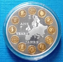 Ezüstözött emlékérem , 10 éves az Euró , Németország 2008
