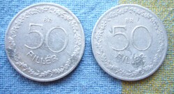 50 Fillér Alu T2 1953 T1 1965 T2