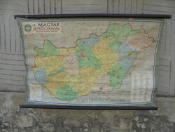"A Magyar Népköztársaság államigazgatási térképe" 1966 - térkép vásznon