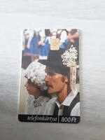 2002 - es  telefonkártya, Magyar népszokások Lakodalmas gyűjtőknek.