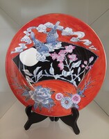 Gyönyörű jelzett madaras kínai porcelán dísztál 27 cm
