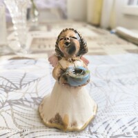 Mini kerámia angyal, gyertyatartó , figurális szobor eladó!  12 cm