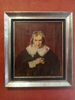 Kardos Gyula (?)festmény - John Milton portré,antik keretben