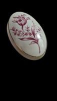Hollóházi virág mintás bonbonier - ékszertartó porcelán