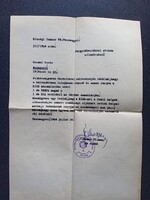 ZA630.34 Régi irat  PÉCSMEGYER - Csenki Teréz - Jahner Vilmos tanácselnök 1968