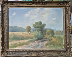 Zorkóczy Gyula / Virágos rét patakkal