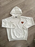 Sinsay-Superman fiú/férfi hosszú ujjú, kapucnis, fehér pulóver L, új állapotban