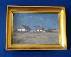 Holba Tivadar festmény Tanya gémeskúttal