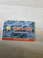 2001 - es  telefonkártya, Hungária Direkt Biztosító Rt. gyűjtőknek.