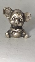 Mini ezüst színű fém egér figura jó nehéz ón?