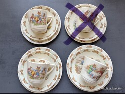 Vintage Royal Doulton BUNNYKINS angol finom porcelán reggeliző trió