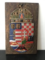 Kerámia falikép Magyar címeres 27x17cm.