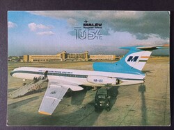 Régi képeslap Malév Tupoljev Tu-154 HA-LCE a Ferihegyi repülőtéren