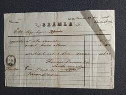 ZA630.41 Régi irat -számla - GYŐR RAAB 1866  Kovács Domonkos szabó mester - Farkas Éva fizette ki