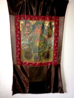 ANTIK TIBETI BUDDHISTA THANGKA  KÉZMŰVES TEKERCSKÉP - SZANSZKRIT JELEKKEL- Art&Decoration
