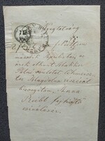 ZA630.40 Régi irat  (nyugta)  Mákker Pálné  2 frt. Anna Reibl fejkötő csinálásért - GYŐR RAAB 1862