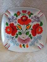 2503/4 Hollóházi porcelán kalocsai mintás hamutál, hamutartó