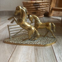 Pazar régi réz lovas szobor (26x13x16 cm)