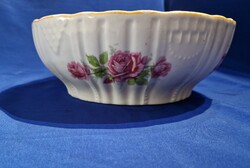 Zsolnay rózsás pogácsás,köretes,pörköltes,leveses,kínáló tàl 24,5 cm
