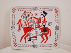 Retro Hollóházi Ritka Porcelán Falikép