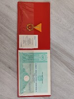 Haza szolgálatáért érdemérem arany fokozat, igazolvánnyal és adományozó oklevéllel