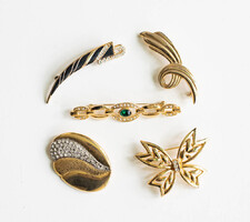 Aranyszínű modern bross csomag - vintage melltű, kitűző