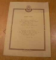 RÉGI GUNDEL MENÜLAP