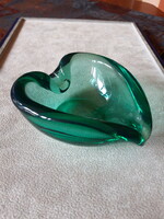 Muranói, szív alakú üveg hamutartó / tálka - Sommerso
