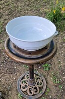 Régi 2 fülű fehér porcelán paraszti  pogácsás pörköltes kínáló tál