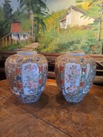 ANTIK SATSUMA PORCELÁN GYÖMBÉRTARTÓ PÁRBAN