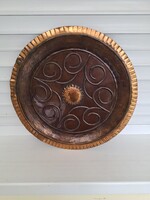 Retró réz falitányér 31,5 cm