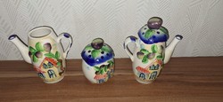Porcelán kávés kancsó, cukortartó