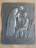 Patient visit. Cast iron mural. Toni Schneider Manzell.