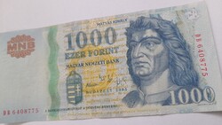 1000 forintos 2005 zöld biztonsági csíkkal