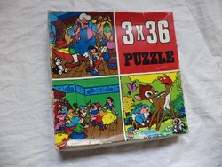 3x36db retro puzzle, Bambi, Hófehérke, Pinokkió (4662)