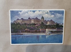 BUDAPEST KIRÁLYI VÁRPALOTA, HAJÓ - RÉGI MŰVÉSZI KÉPESLAP - ALKUDHATÓ!